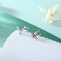 Marquise Zircon Y-shape Silver Studs Earrings for Women