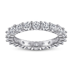 Full Circle Round Zircon Silver Ring for Women