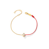 Water Drop Zircon Splice Colourful Rope Silver Bracelet for Women