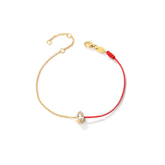 Water Drop Zircon Splice Colourful Rope Silver Bracelet for Women