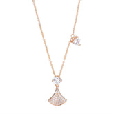Full Zircon Small Skirt Pendant Silver Necklace for Women
