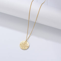 Ancient Roman Victoria Angel Coin Pendant Silver Necklace for Women