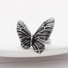 Retro Butterfly Titanium Steel Ring for Men