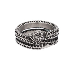 Vintage Fish Scale Snake Titanium Steel Ring for Men