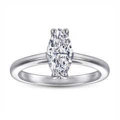 Marquise Zircon Solitaire Silver Ring for Women