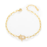 Full Zircon Geometric Oval Silver Bracelet for Women