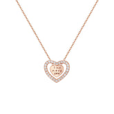 Zircon Heart with Letter Pendant Silver Necklace for Women