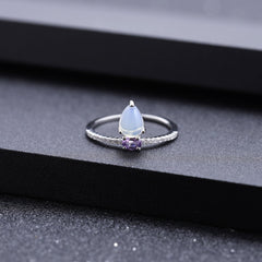 European Fashion Natural Colourful Treasure Inlaid Opal Jewelry Sterling Silver Ring for Women