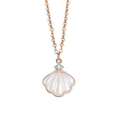 (Two Colours) Shell-Shaped Pendants 925 Silver Collarbone Necklace for Women