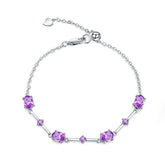 European Purple Color Crystal S925 Silver Bracelet for Women