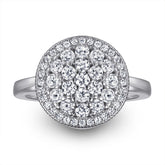 Full Zircon Circle Silver Ring for Women