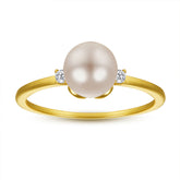 Pearl Solitaire Silver Ring