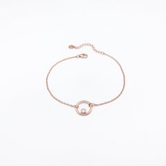 Small Zircon Circle Silver Bracelet