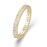 Rectangle and Round Zircon Sterling Silver Eternity Ring
