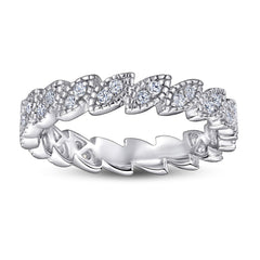 Full Circle Marquise Shape with Zircon Silver Ring for Women