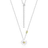 Little Daisy Pendant Olive Green Zircon Sterling Silver Necklace