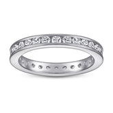 Full Round Zircon Eternity Silver Ring for Women