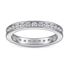 Full Round Zircon Eternity Silver Ring for Women