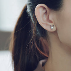 Freshwater Pearl Elk Silver Stud Earrings for Women