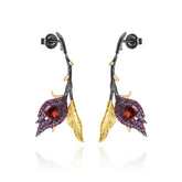 Floral Design s925 Silver Drop Earrings for Women