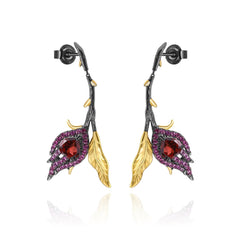 Floral Design s925 Silver Drop Earrings for Women
