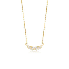 Angel Wings with Zircon Sterling Silver Collarbone Necklace for Women