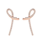 Simple Knot with Zircon Silver Studs Earrings for Women