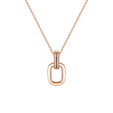 Double Rectangle Interlocking Pendant Silver Necklace for Women