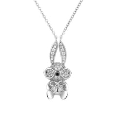Zircon Bunny Silver Necklace for Women