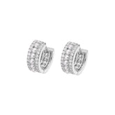 Zircon Pearl Silver Hoop Earrings