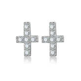 Zircon Cross Silver Studs Earrings for Women