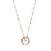 Mobius Circle with Zircon Pendant Silver Necklace for Women