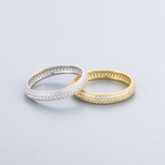 Circle Zircon Sterling Silver Eternity Ring for Women