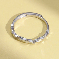 Irregular Small Cube Opening Sterling Silver Ring