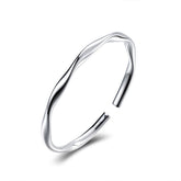 Mobius Series Smooth Solid Silver Bracelet for Women