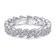 Full Circle Marquise Shape with Zircon Silver Ring for Women