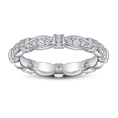 Full Row Marquise Shape with Zircon Silver Ring for Women