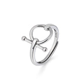 Polished Hollow Circle Opening Sterling Silver Ring