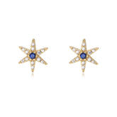 Zircon Six-pointed Star Silver Studs Earrings for Women