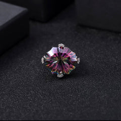 Luxury S925 Silver Colored Crystal Ring