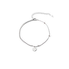 Lucky Coin Shape Silver Bracelet for Women