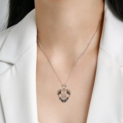 Crown Castle Heart Shape Silver Necklace