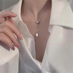 (Two Colours) Pea 925 Silver Collarbone Necklace for Women