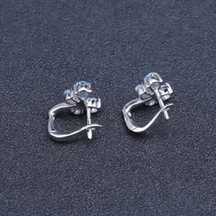 European Topaz Butterfly Silver Studs Earrings for Women