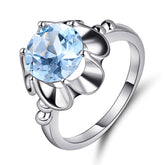 Fashion Luxury Natural Topaz S925 Silver Ring for Women