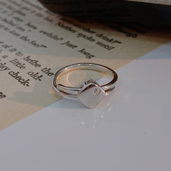 Square with Zircon Silver Ring