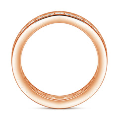 Full Circle Square Zircon Eternity Silver Ring for Women