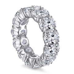 Full Circle Oval Zircon Silver Ring for Women