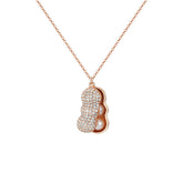 Zircon Peanut with Pearl Silver Necklace for Women