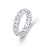 Oval Shape Zircon Sterling Silver Ring for Women